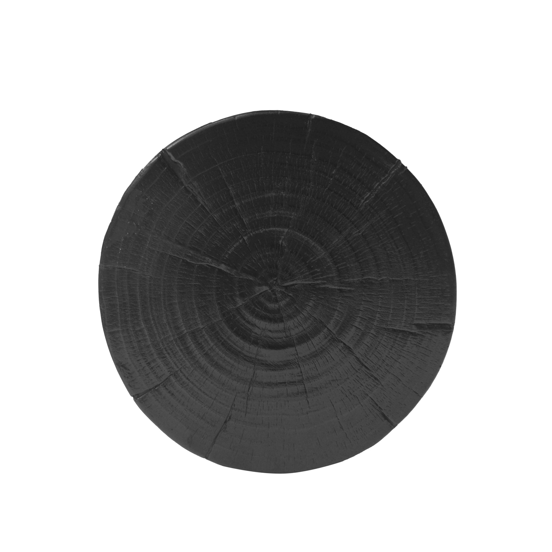 Hollow Design End Table with Wood Like Texture, and Black Color