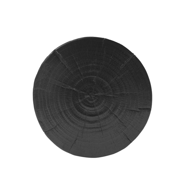 Hollow Design End Table with Wood Like Texture, and Black Color