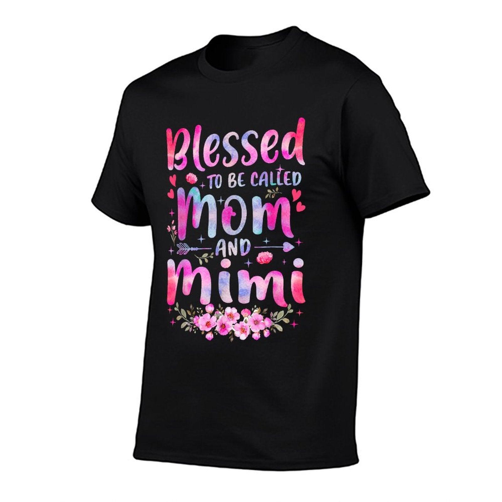 Mother's Day Blessed To Be Called Mom And Mimi Flowers T-Shirt