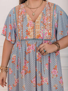 strapless open back dress Summer Fall Boho Floral Women Elegant Plus Size Maxi Dress Vestidos –  plusminusco.com