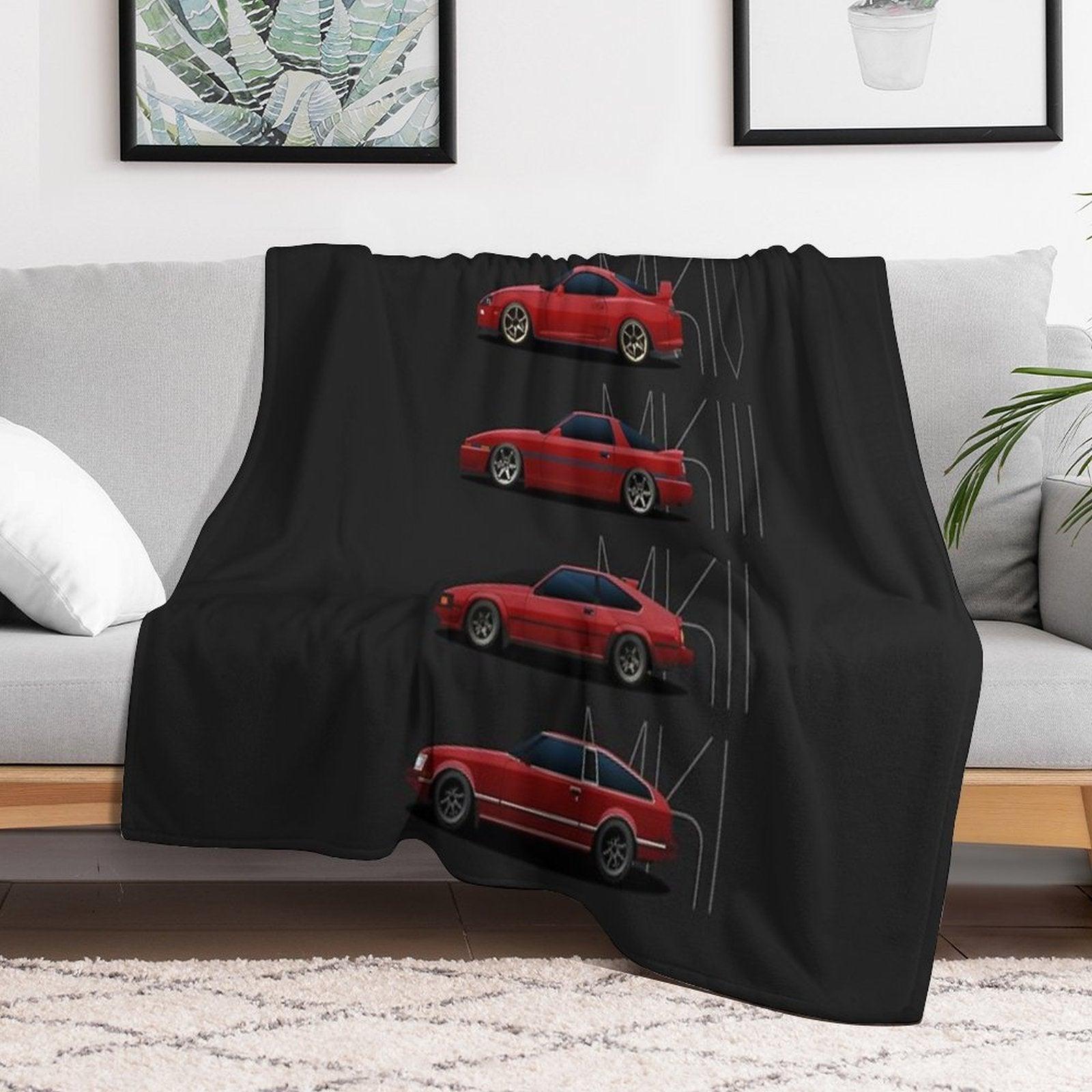 Toyota Supra Generations Throw Blanket