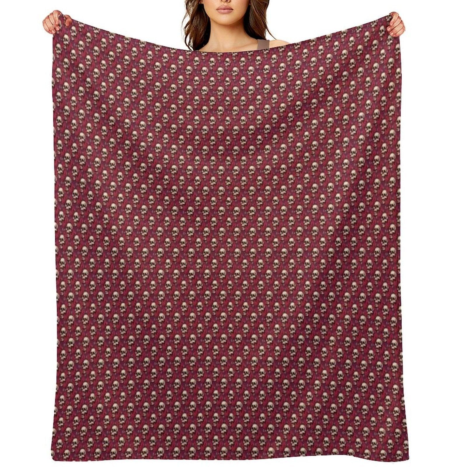 Skulls And Roses Throw Blanket