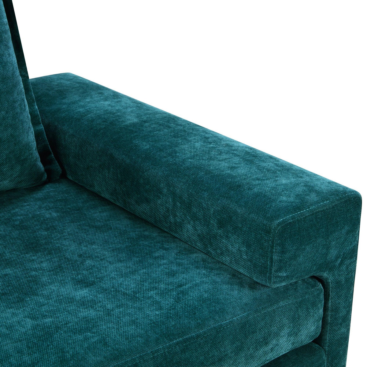 Oversized Green Chenille Accent Chair with Deep Seat & Plush Cushions