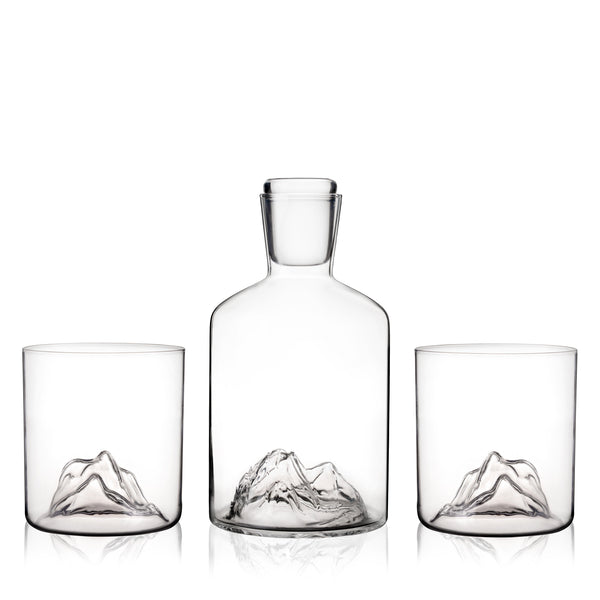 Mountain Crystal Decanter and Tumbler Set