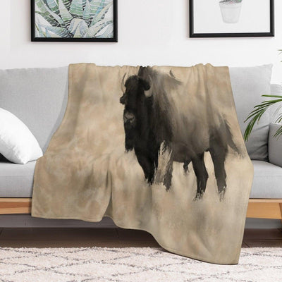 American Buffalo  -  Plains Bison Throw Blanket