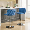 Furniture,Swivel Barstools Adjusatble Seat Height With Chrome Base, Modern PU Upholstered Bar Stools with the whole Back Tufted, for Home Pub and Kitchen Island,Blue, Set of 2