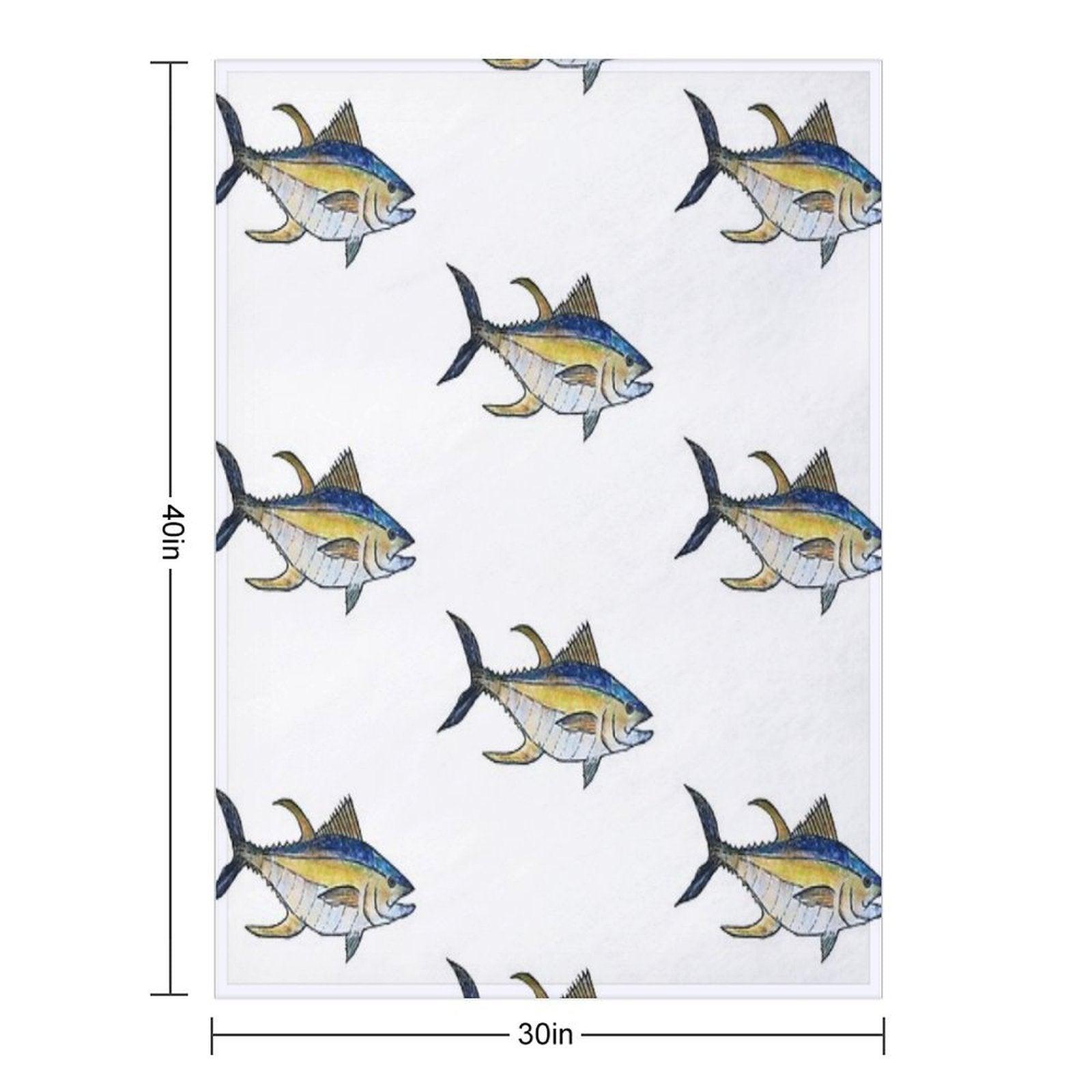 Yellowfin Tuna Fish Throw Blanket
