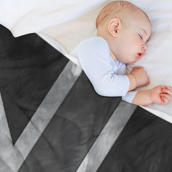 Greyscale Distressed Union Jack Throw Blanket