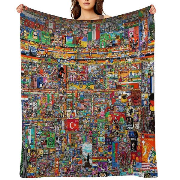 Reddit Place 2023 Merch, Reddit Rplace 2023, Rplace 20223, Rplace 2023 Merch, Rplace 2023 Poster  Rplace 2023 Pixel, Rpla Sustainable Throw Blanket