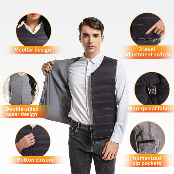 USB Heated Vest - Lightweight Rechargeable for Women GOODSPHORIA.COM