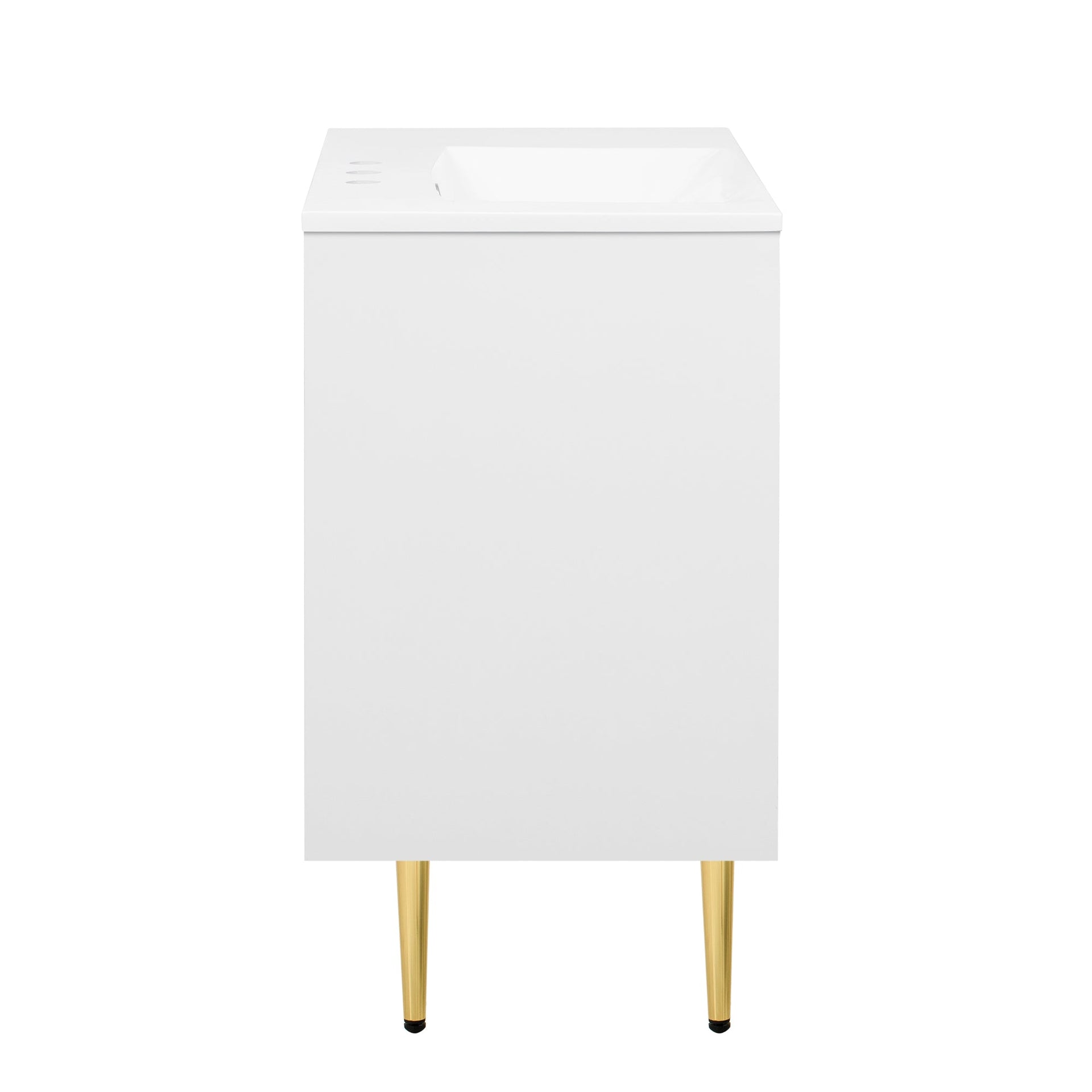 36' Bathroom Vanity with Resin Basin Sink, Modern Bathroom Sink Cabinet, Storage Cabinet with Soft-Closing Door and Drop-Down Door