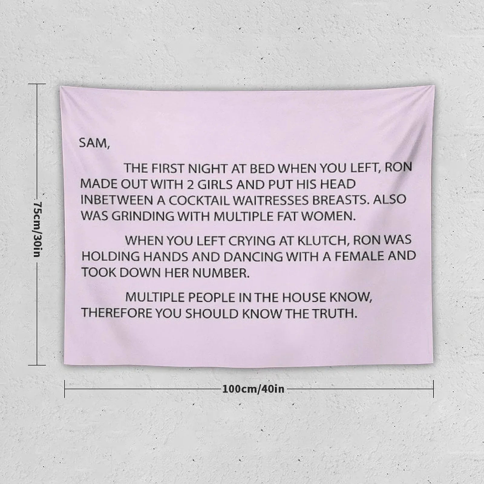 Letter to Sam Sammi Sammy Tapestry
