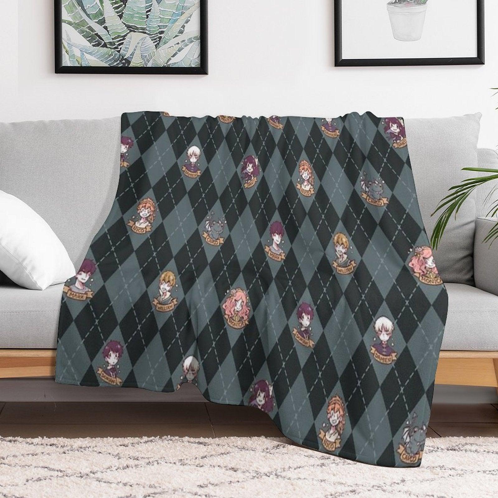 British Hooky (Blue) Throw Blanket