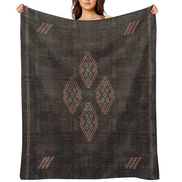 Kilim in Black And Pink Lightweight Throw Blanket