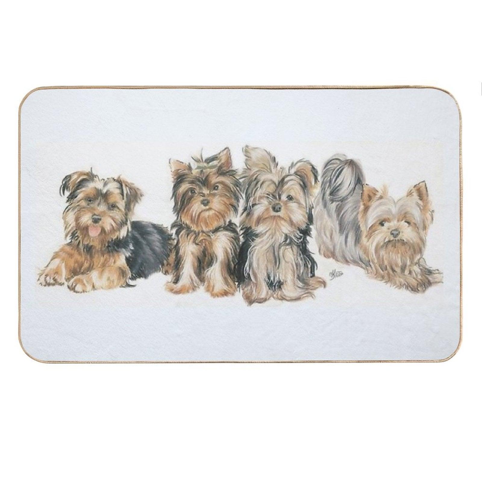 Yorkshire Terrier Puppies Bath Mat