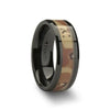 FOX Beveled Black Ceramic Ring with Real Military Style Desert Camo - 8mm - 8mm / 6.00