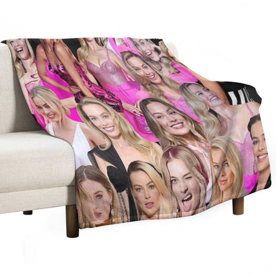HIGH QUALITY Margot Robbie Photo Collage All-season Throw Blanket