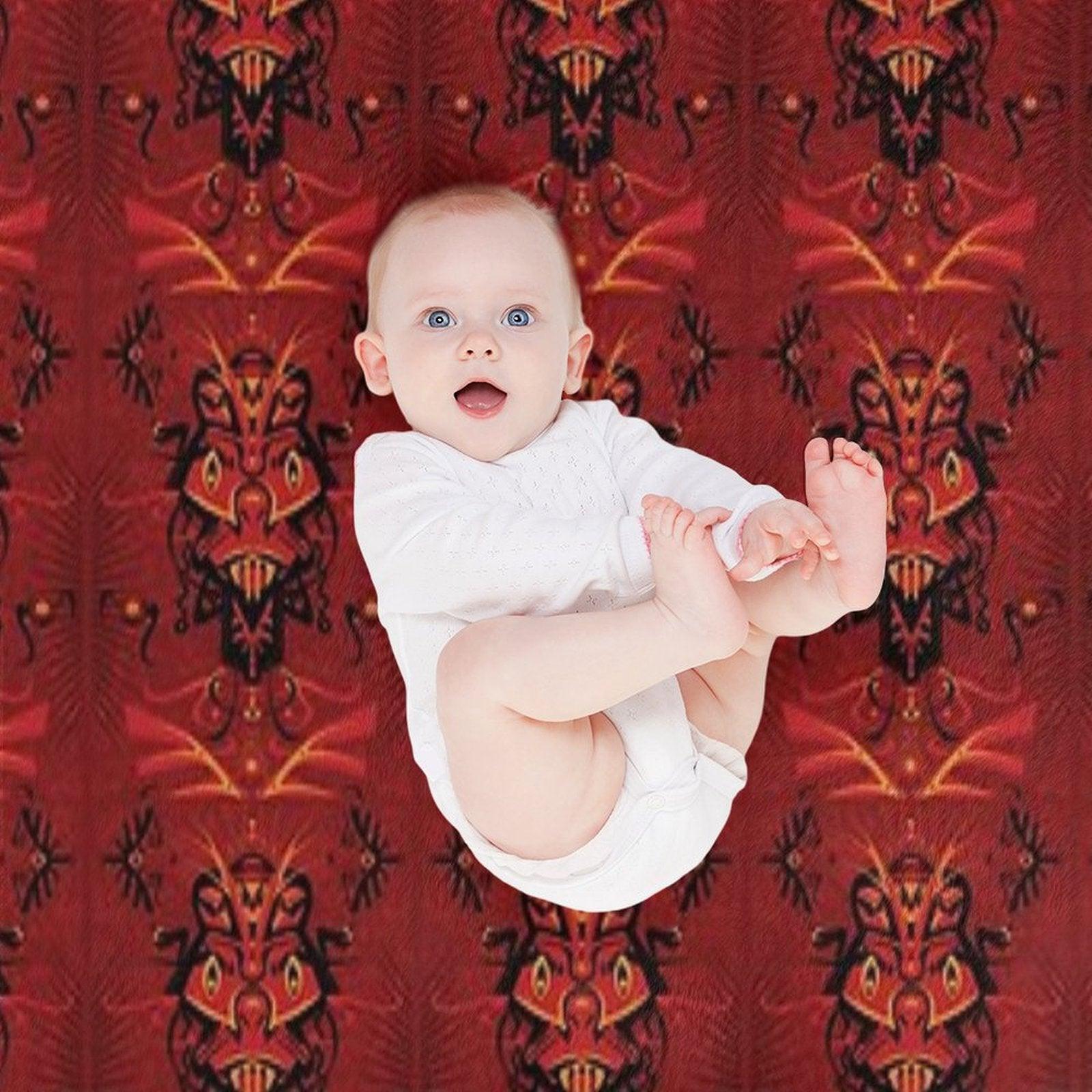 Red Samurai Shaman Throw Blanket