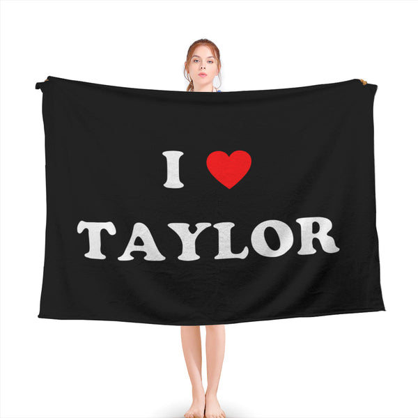 Taylor Swift I Love Heart Taylor Throw Blanket BionZax