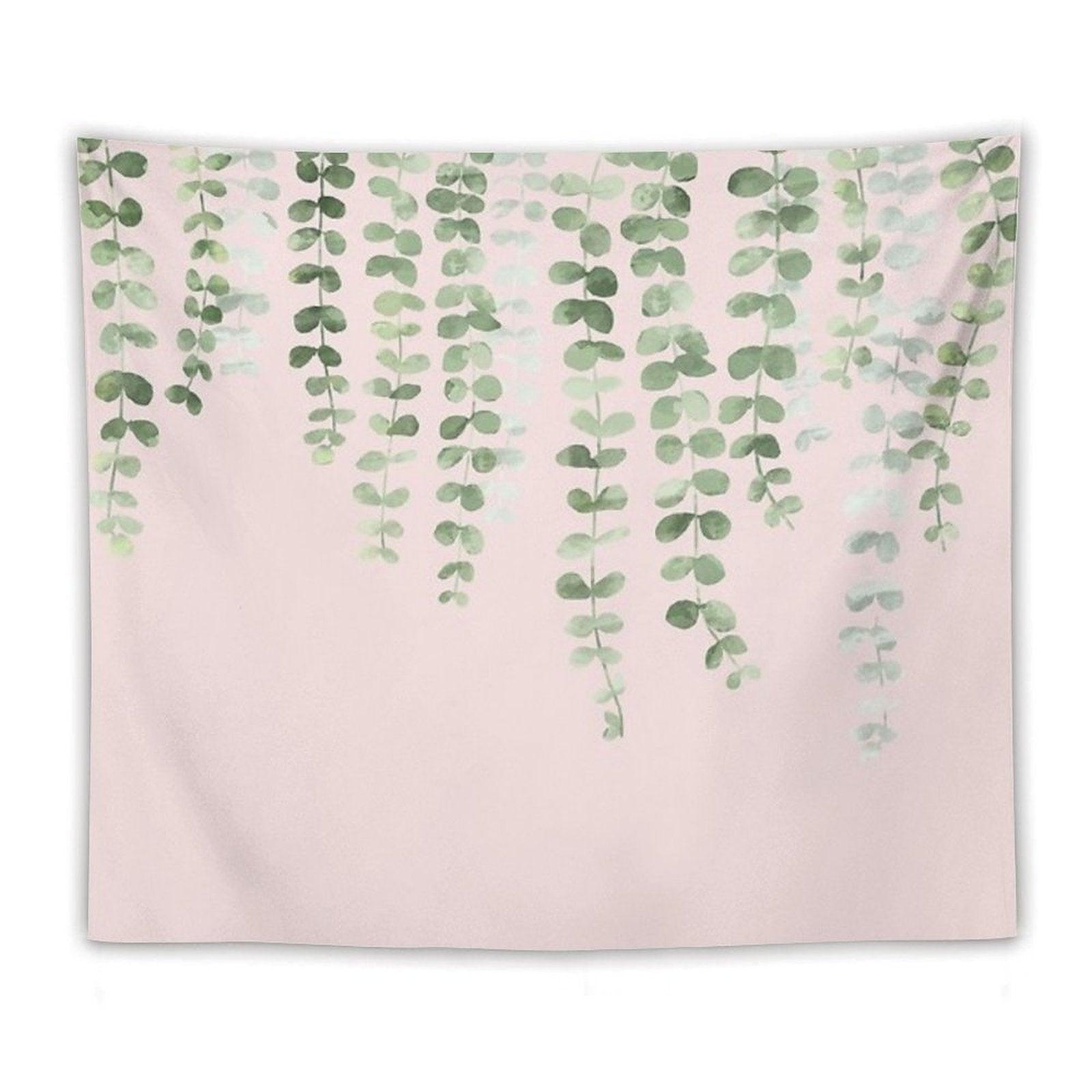 Eucalyptus Watercolor Pink Tapestry