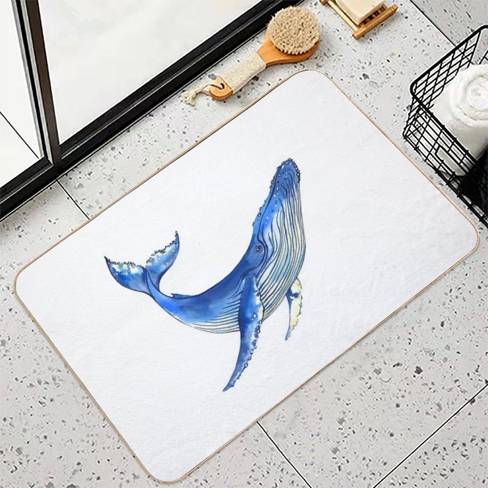 Watercolor Whale  Absorbent Bath Mat