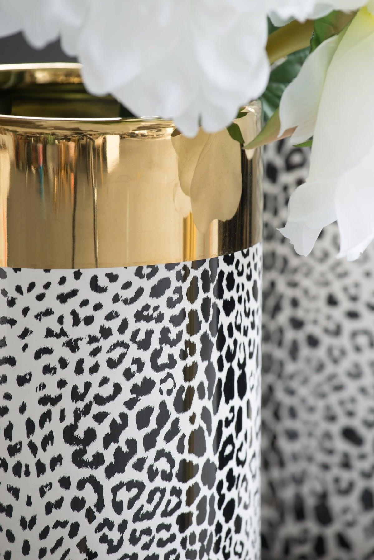 Matte Black& Gold Ceramic Vase