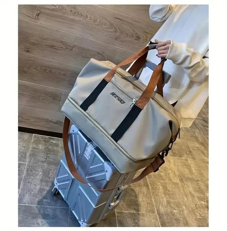 Nylon Duffel Bag for Travel – Large Capacity, Foldable, Shoe Compartment – Men & Women