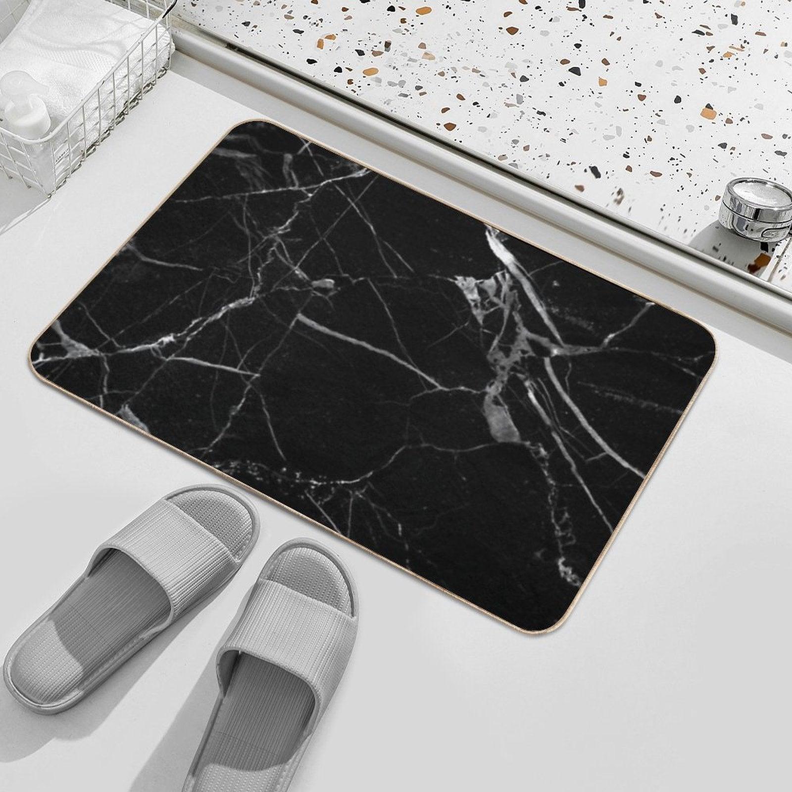 Black And White Marble Bath Mat