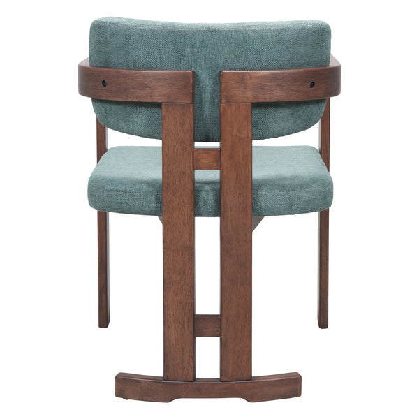 Poly Dining Chair Moss Gray & Walnut