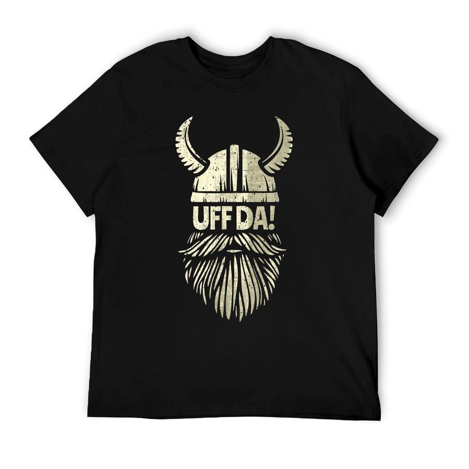 Uff Da Norwegian Quote Scandinavian Viking Helmet Beard Man T-Shirt