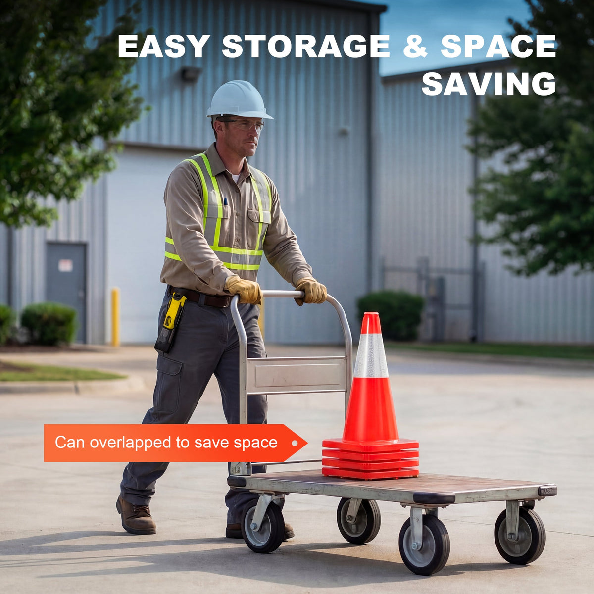 18-Inch Traffic Safety Cones, 2-Pack