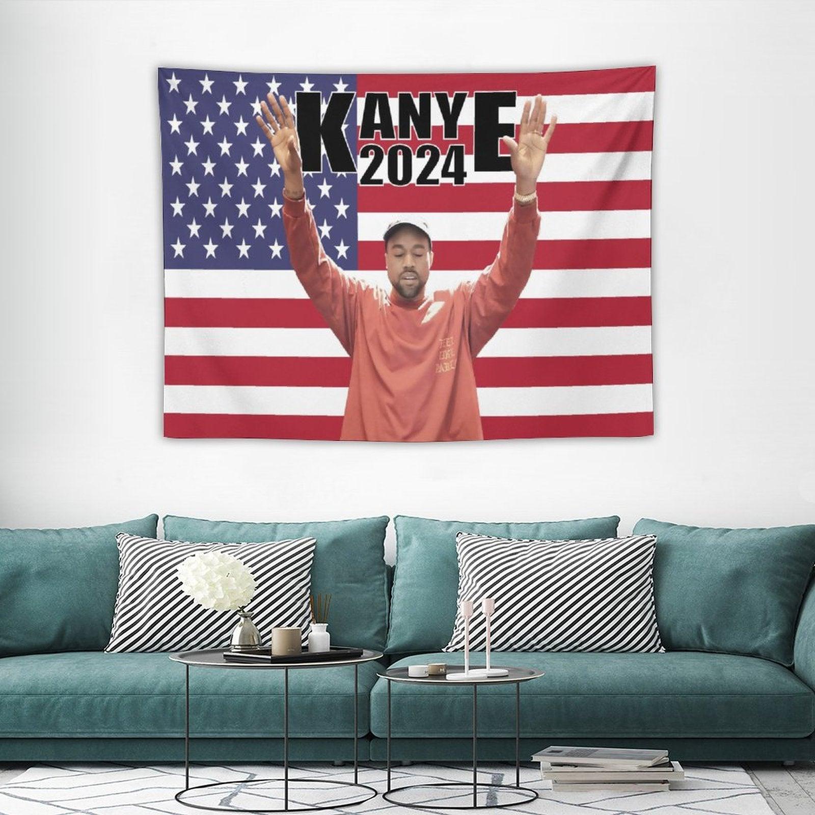 Kanye 2024 West  America Flag Tapestry