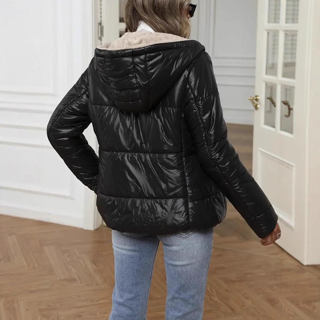 Women's Lamb Wool Long Cotton-padded Clothes Short Coat