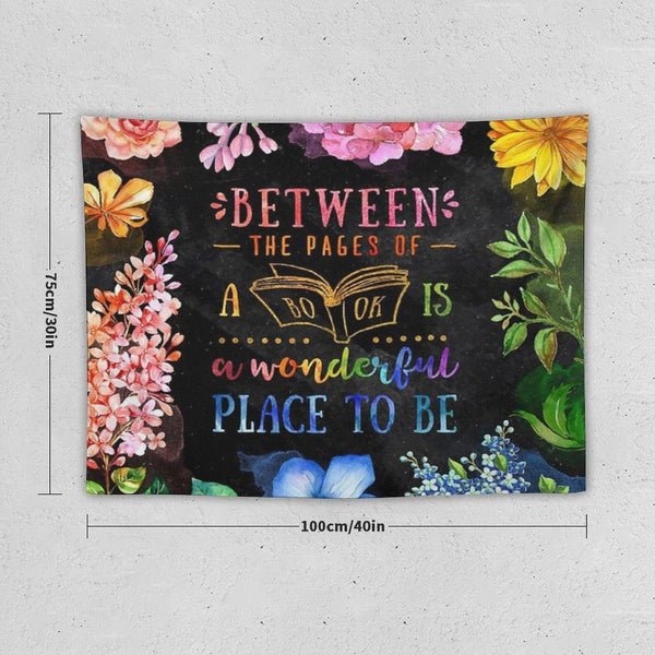 Between The Pages (black) Tapestry