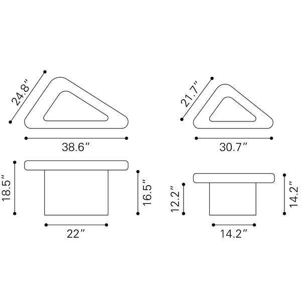 Navidic Coffee Table Set (2-Piece) Whitewashed