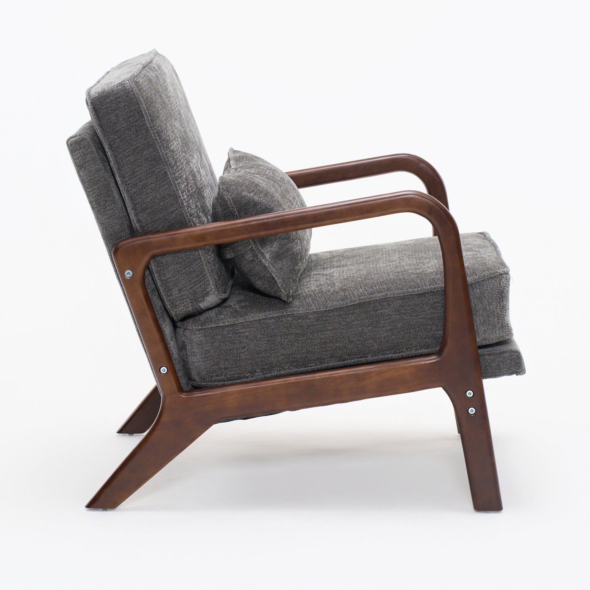 Dark Grey Mid‑Century Accent Chair