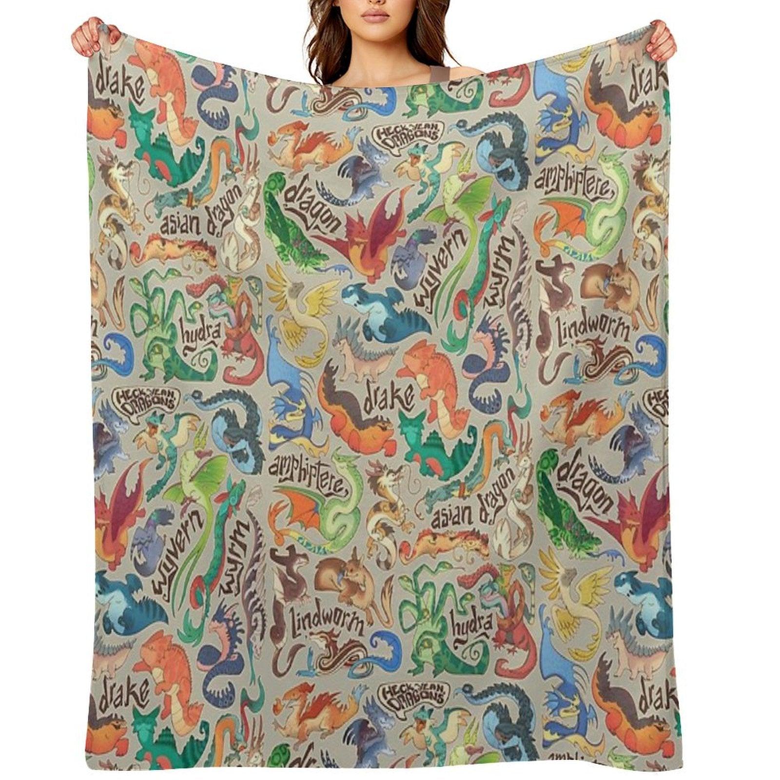 Mini Dragon Compendium Throw Blanket