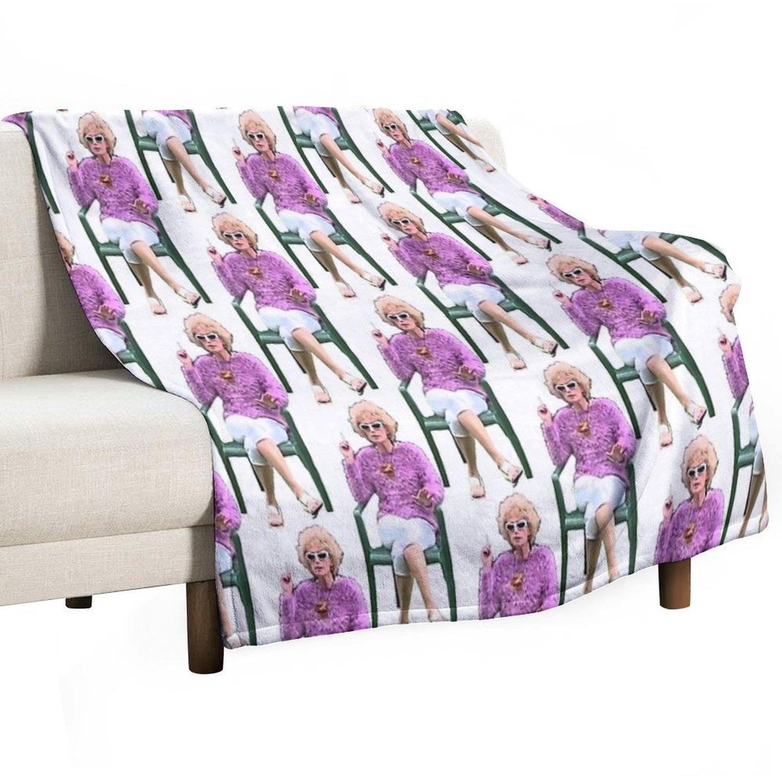 Kath And Kim Kath Having A Smoke Throw Blanket