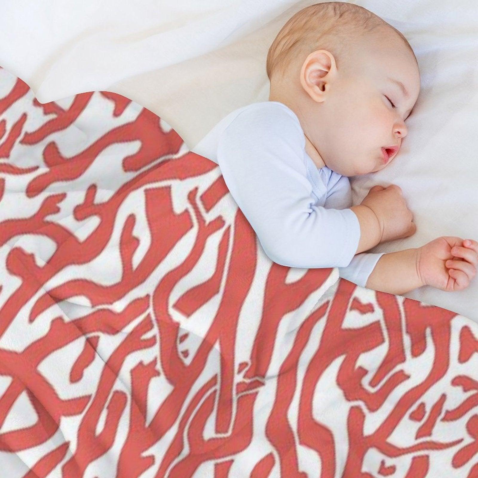 Coral Reef Pattern  Reddish Coral White Coastal Beach House Throw Blanket