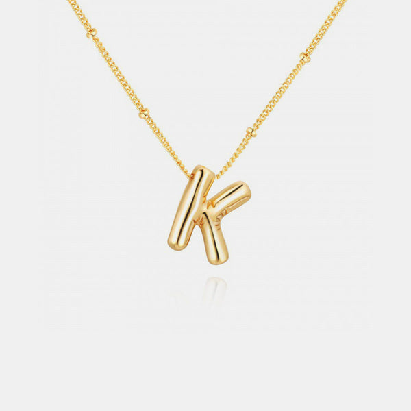 Gold Initial Letter Pendant Necklace