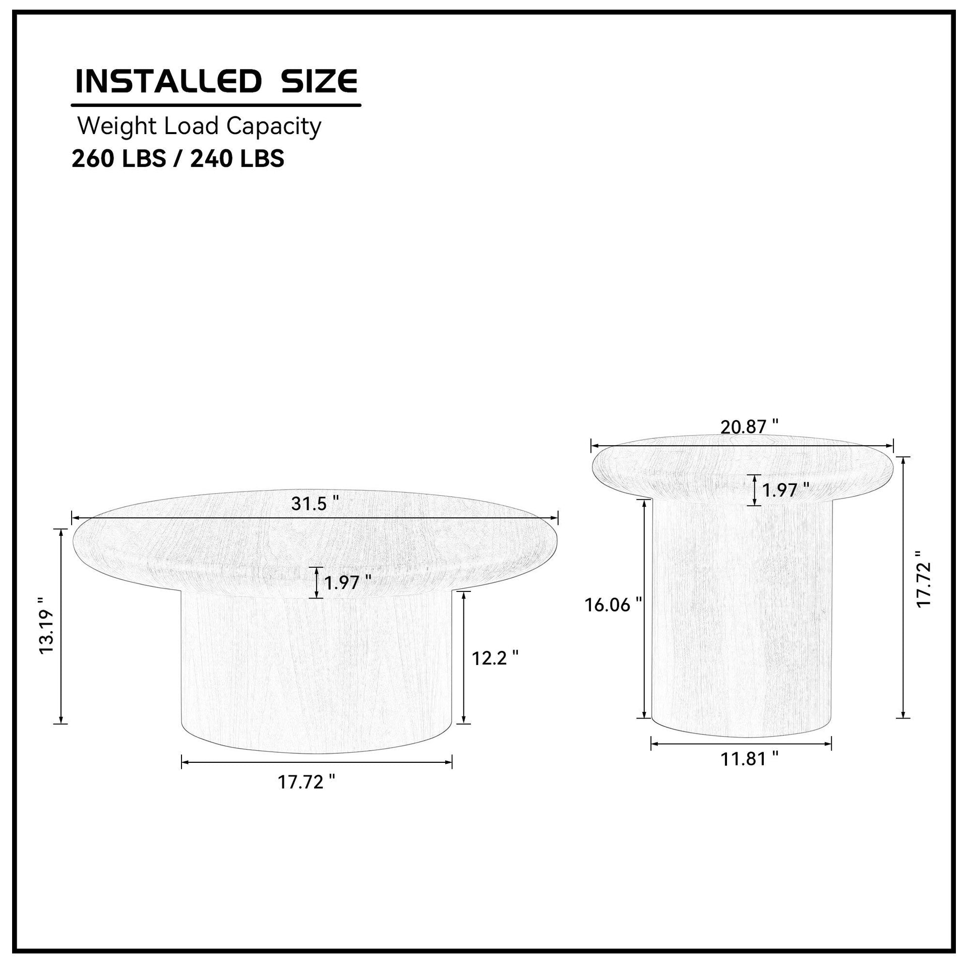 2-Piece Modern Round Coffee Table Set