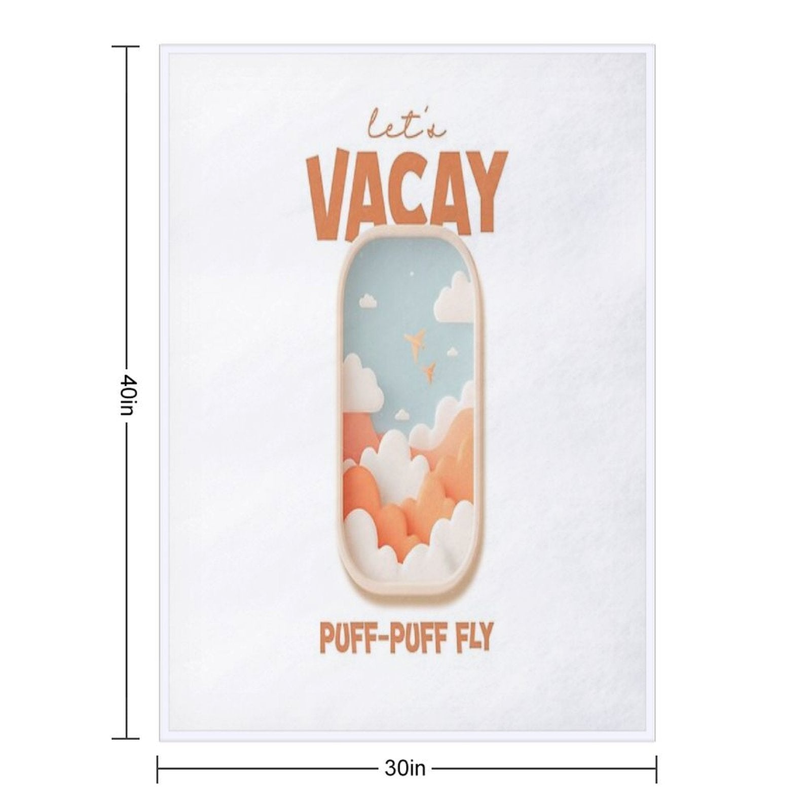 Let's Vacay T-Shirt, Puff-Puff Fly, Airplane Window View Tee, Travel Lover Gift, Vacation Mode Apparel, Summer Holiday Shirt Comfort Throw Blanket