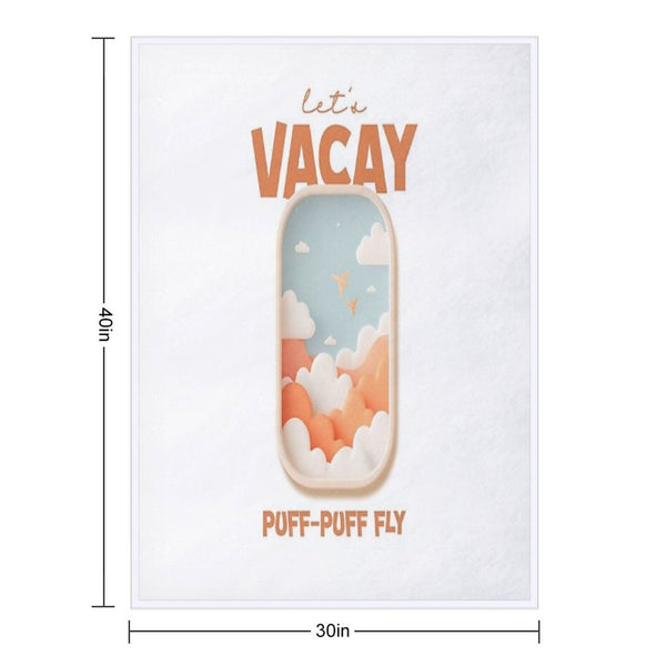 Let's Vacay T-Shirt, Puff-Puff Fly, Airplane Window View Tee, Travel Lover Gift, Vacation Mode Apparel, Summer Holiday Shirt Comfort Throw Blanket