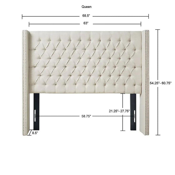 Amelia Upholstery Cream Headboard by Madison Park - Gifts for You 'n Me