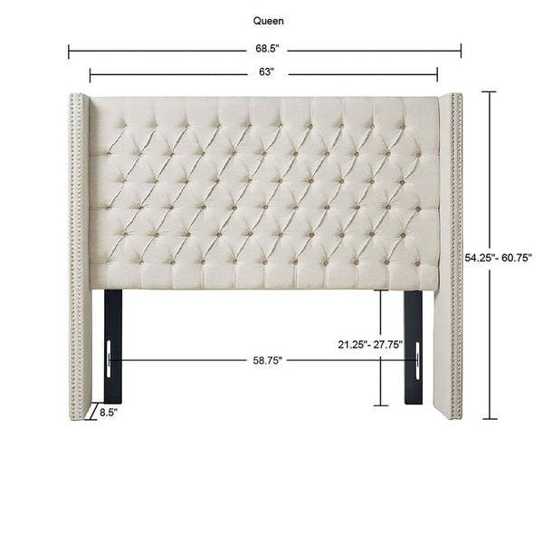 Amelia Upholstery Cream Headboard by Madison Park