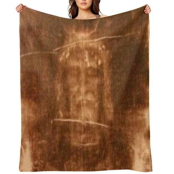 Shroud of Turin, Jesus Christ Machine-washable Throw Blanket