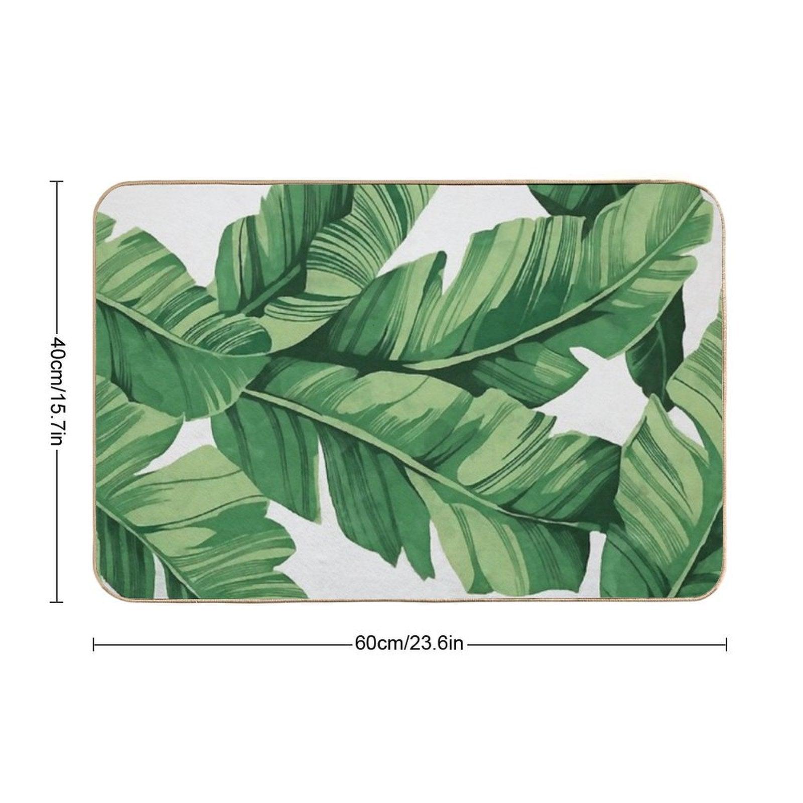 Tropical Banana Leaves Bath Mat