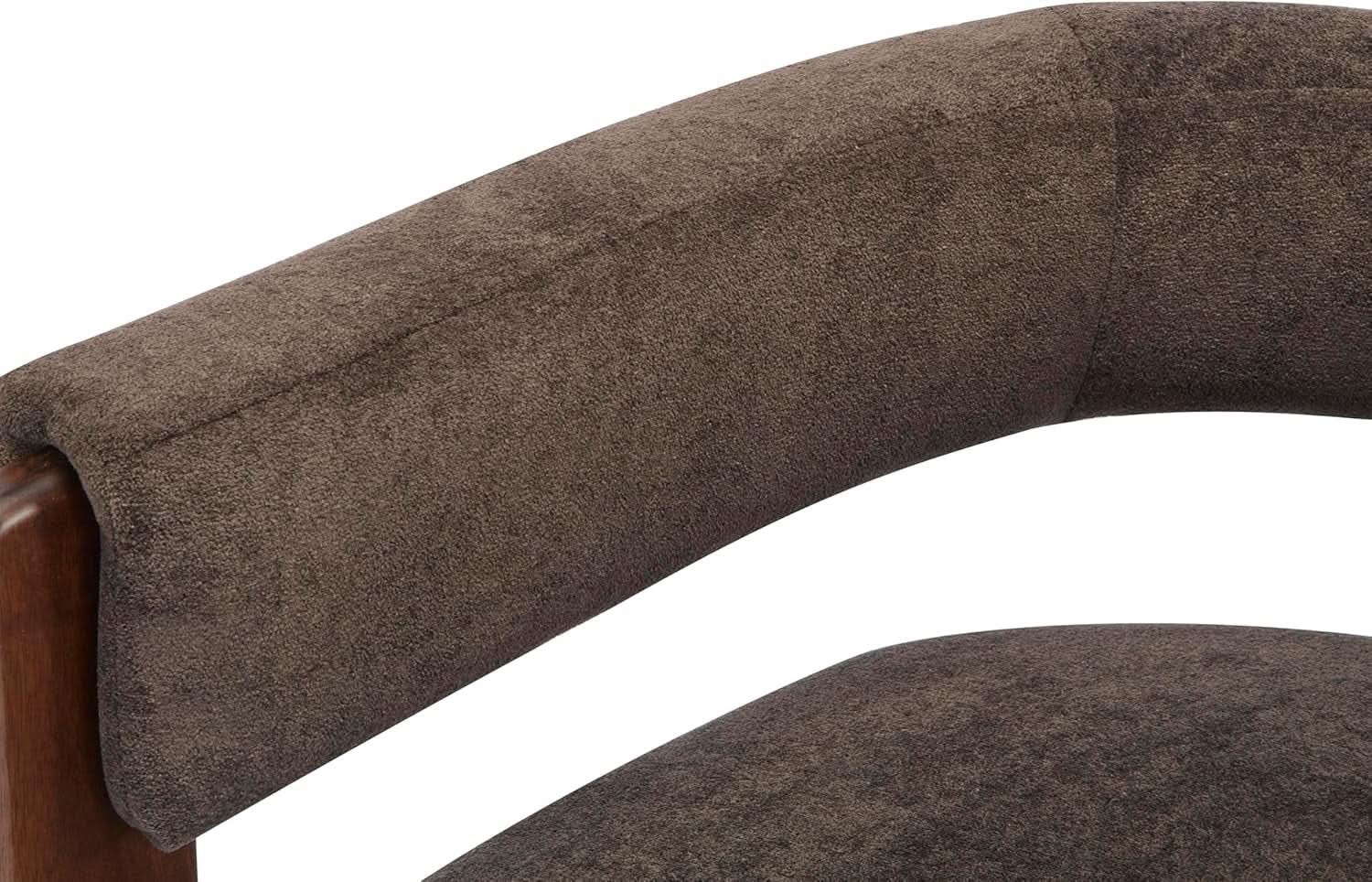 Dark Brown Velvet Upholstered Accent Chair Cushion