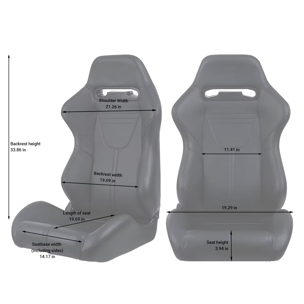 2PC Universal Racing Seats