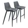 Magnus Barstool (Set of 2) Dark Gray & Black